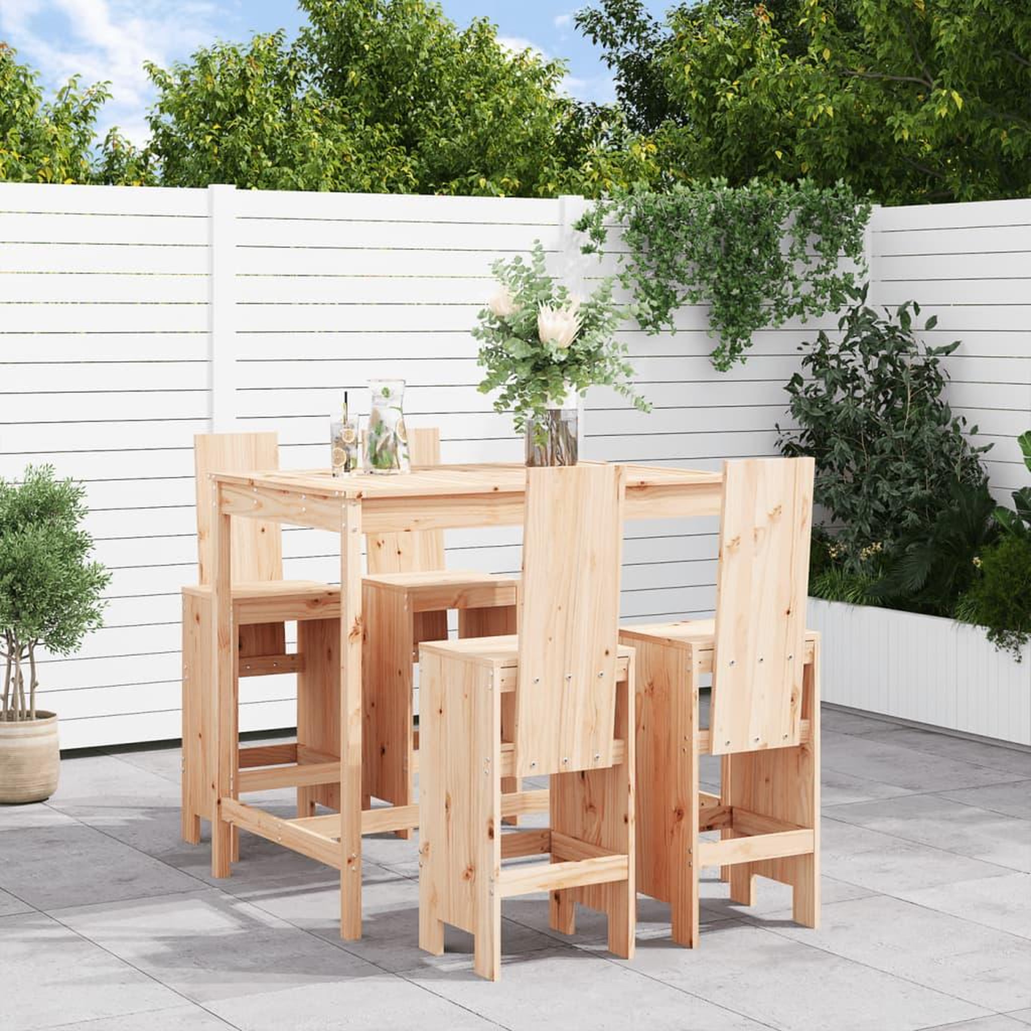 VIDAXL Ensemble de bar de jardin 5 pcs bois de pin massif