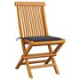 Voir la diapositive 2 : VIDAXL Chaises de jardin et coussins anthracite lot de 4 Bois de teck