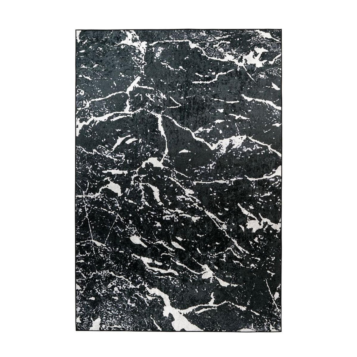 Paris Prix Tapis Antidérapant à Poils Plats  Rhodin  Noir & Blanc