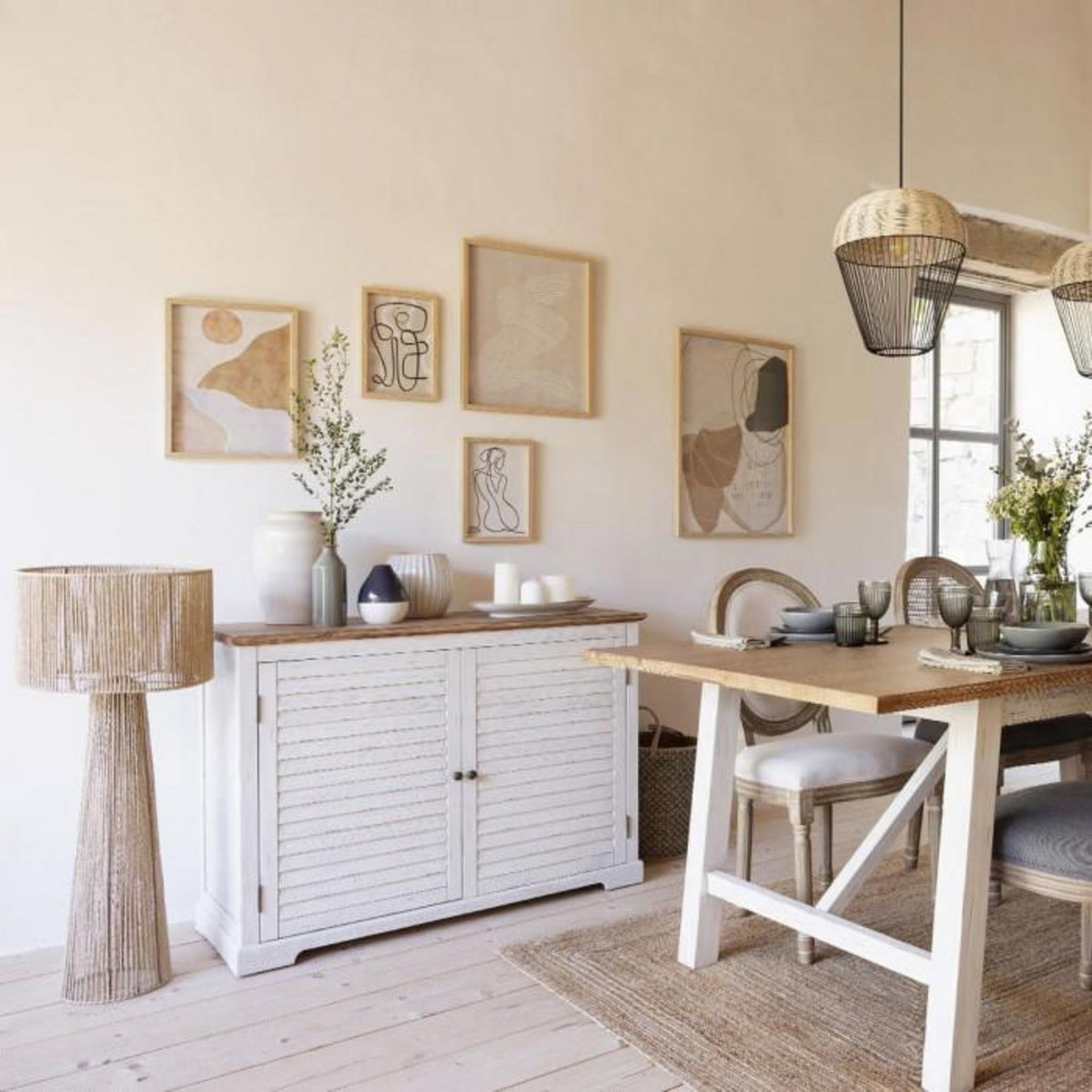 ATMOSPHERA Lampadaire Déco  Adria  97cm Beige