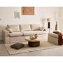 Voir la diapositive 2 : LISA DESIGN Calgary - canapé d'angle déhoussable et modulable 3 places + 1 pouf en velours texturé