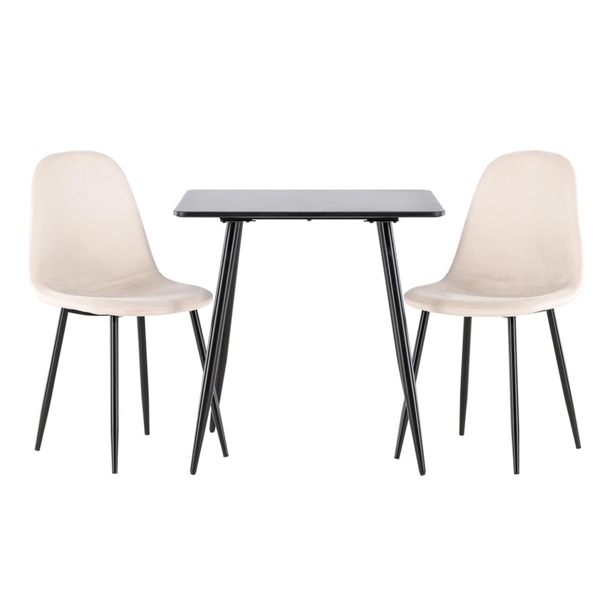 Paris Prix Ensemble table à manger & 2 chaises  polar  75cm noir & beige