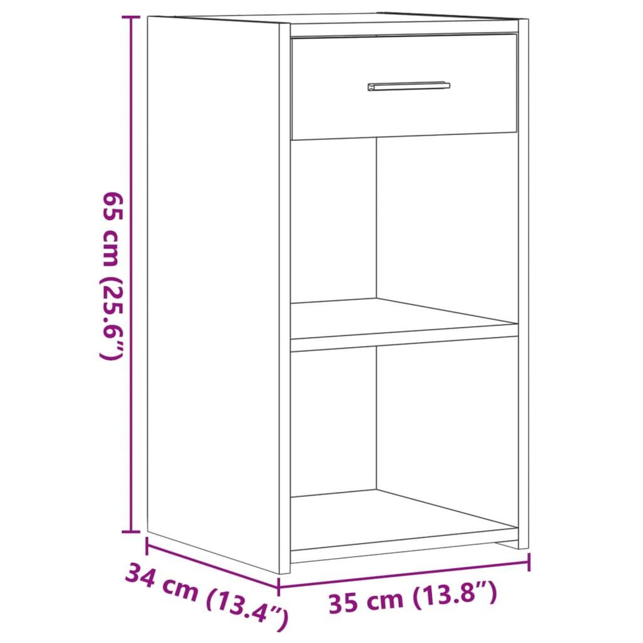 Voir la diapositive 6 : VIDAXL Tables de chevet 2 pcs gris beton 35x34x65 cm bois ingenierie
