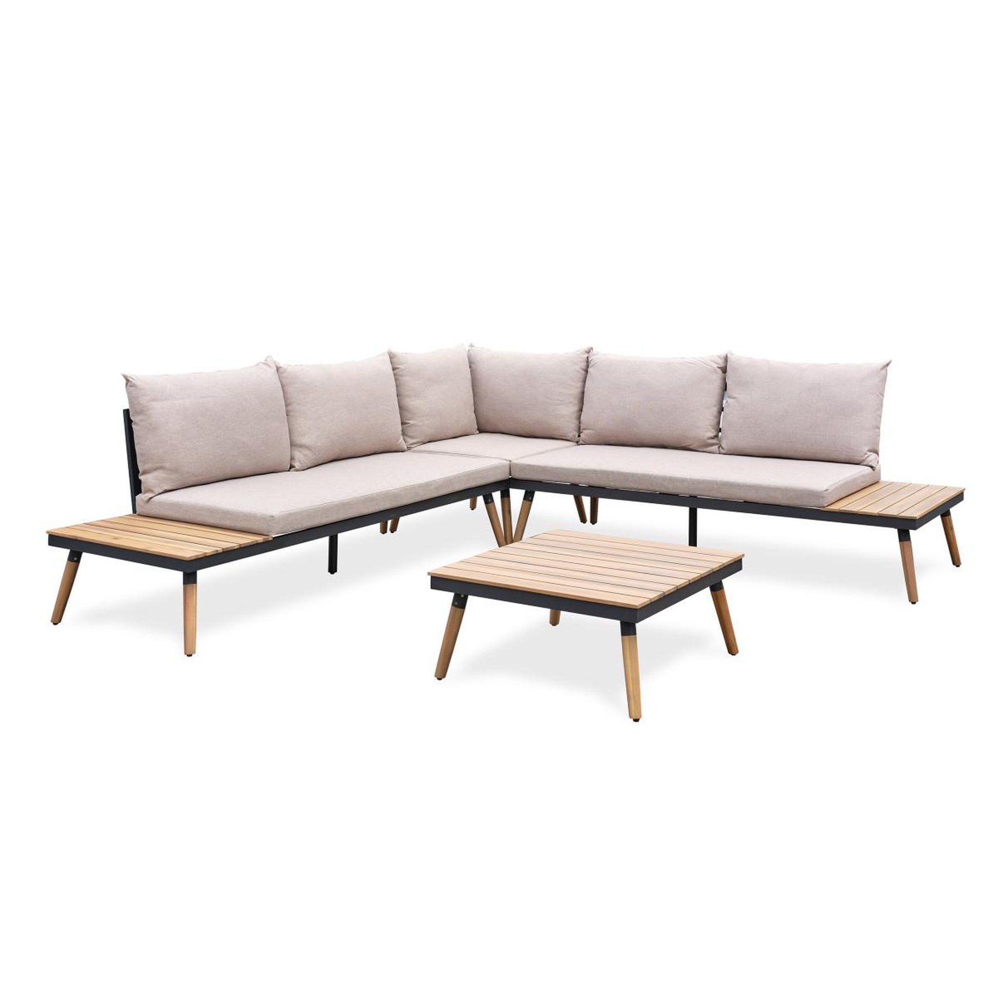 Paris Prix Salon d'angle de jardin 5 places  camino  173cm anthracite