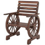 Voir la diapositive 5 : OUTSUNNY Chaise de jardin roue de chariot dossier incliné bois carbonisé