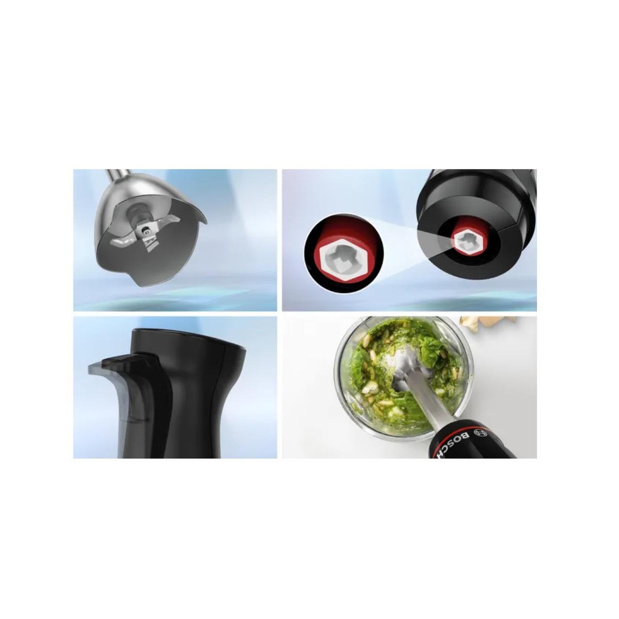 Voir la diapositive 4 : BOSCH Mixeur plongeant 1000w inox - msm4b621