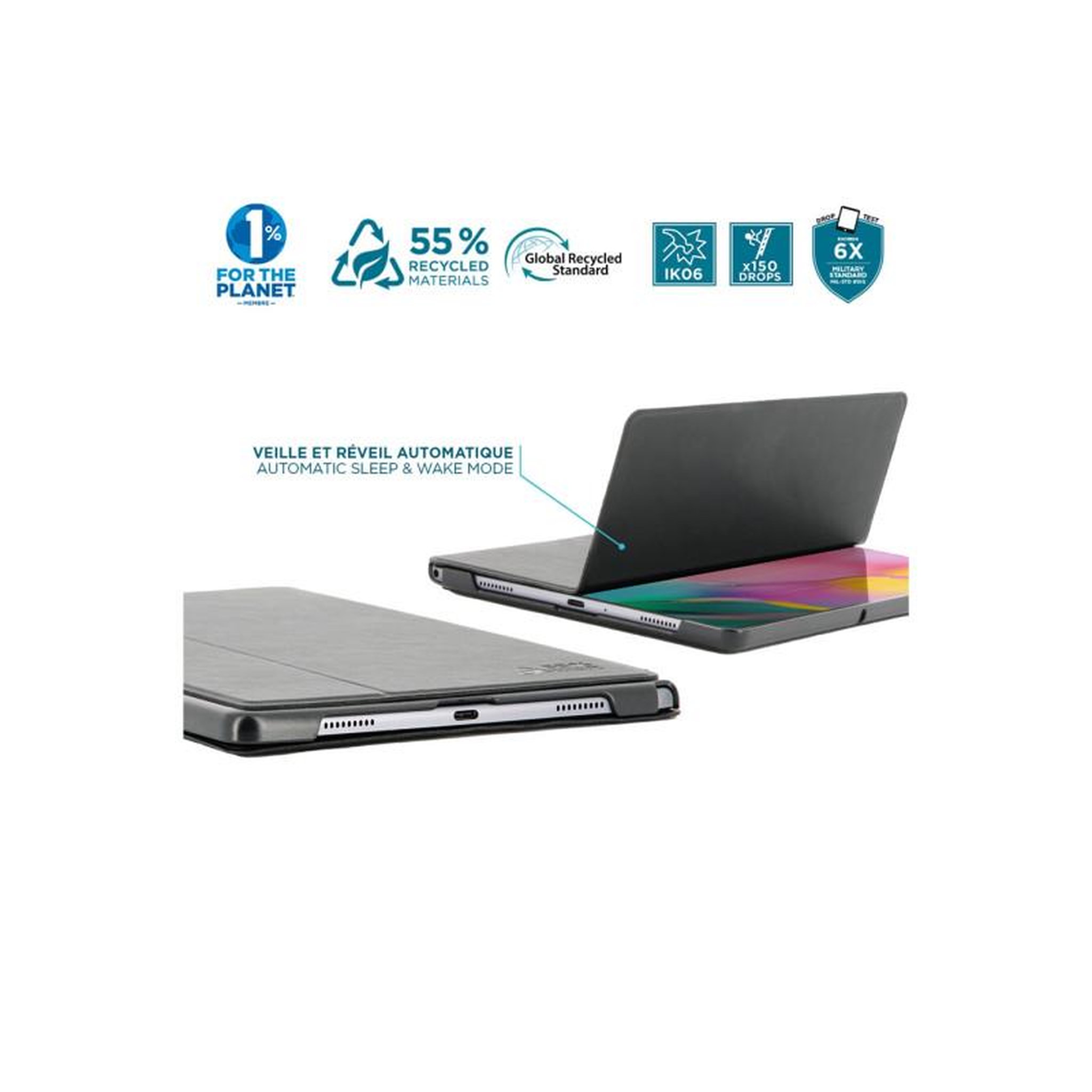 Voir la diapositive 3 : MOBILIS Accessoires Tablette Mobilis RE LIFE Etui pour Samsung Galaxy Tab A8 10.5 Noir