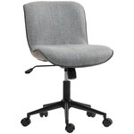 HOMCOM Chaise de bureau tissu grand confort réglable fonction à bascule gris