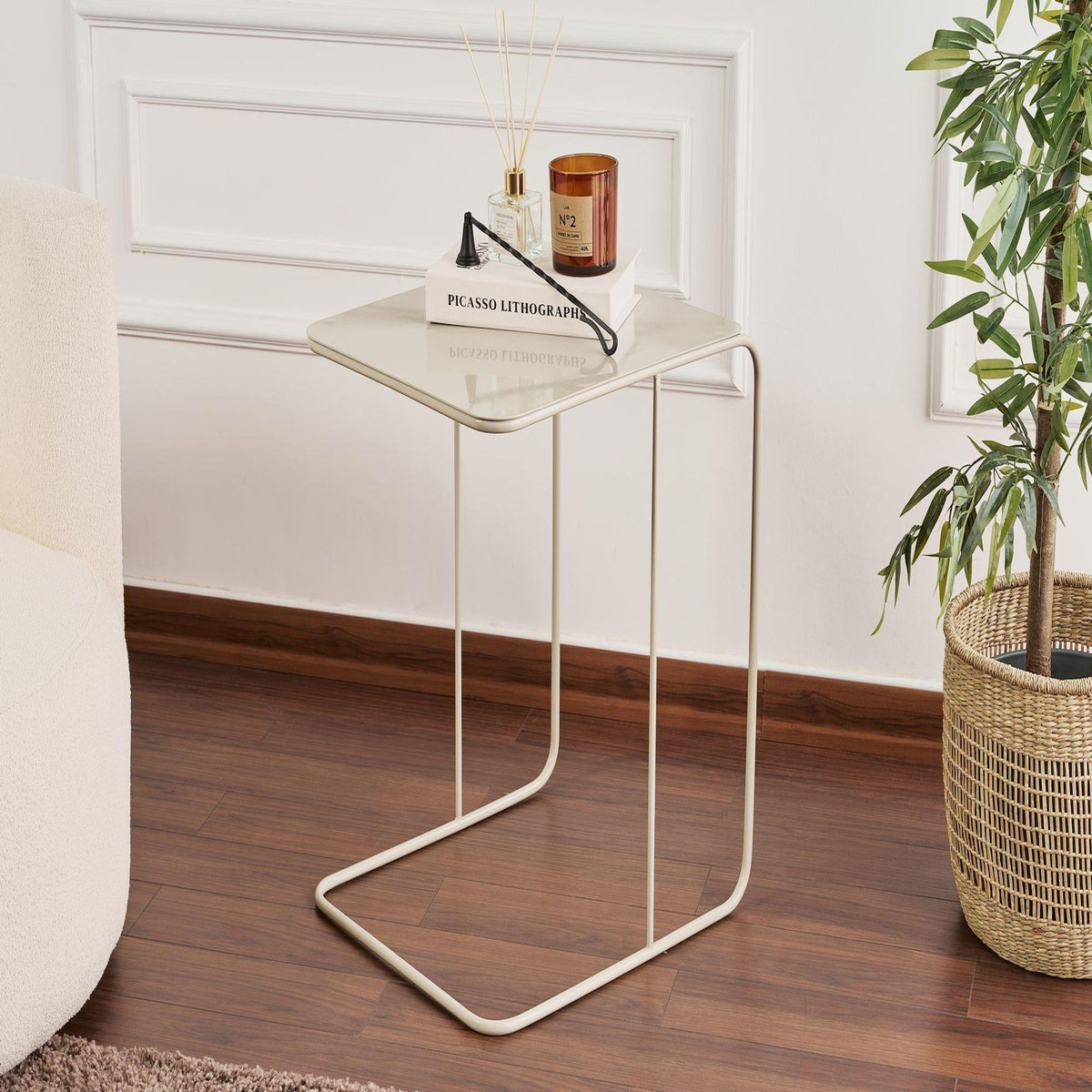 Habitat et Jardin table d'appoint en métal  Poet  47 x 46 x 57 cm - Taupe