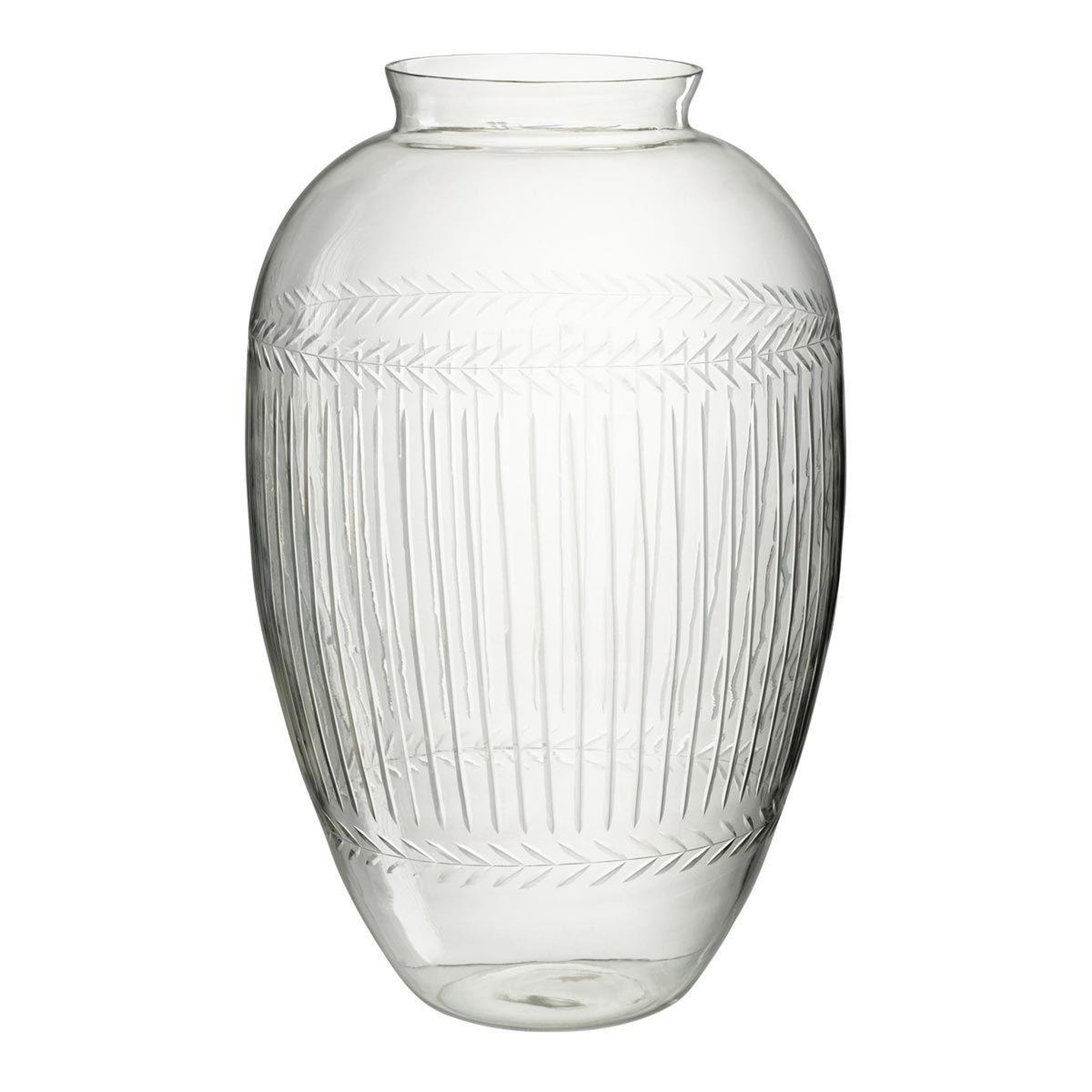 J-LINE Vase design en verre  massif  61cm transparent
