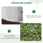 Voir la diapositive 6 : OUTSUNNY Serre de jardin 2 tablettes dim. 1,86L x 1,2l x 1,9H m porte déroulante acier PE haute densité 140 g/m² transparent blanc