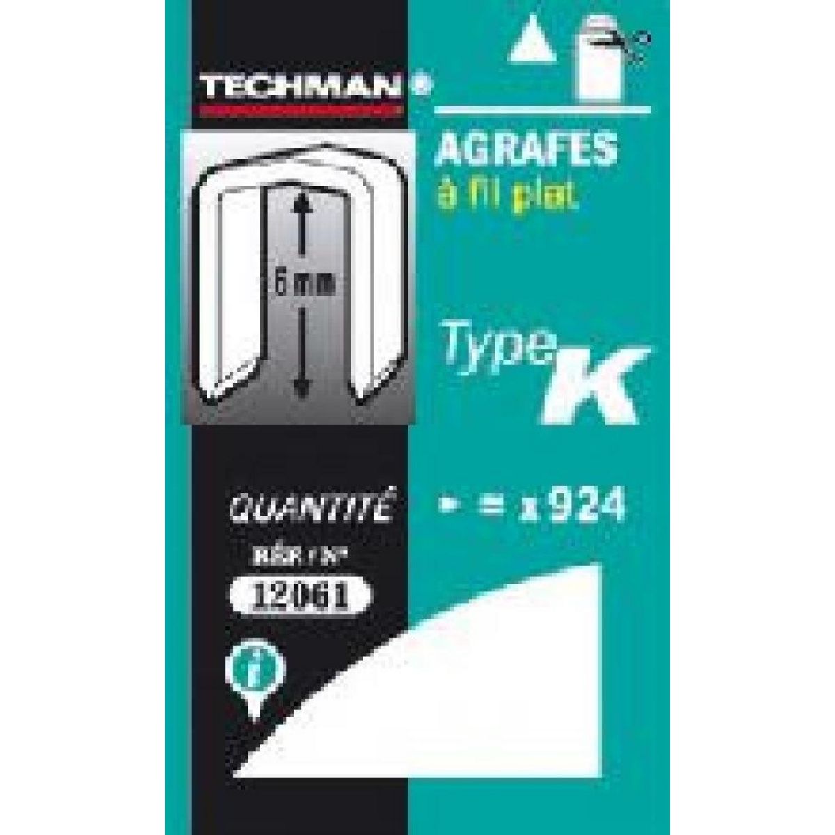 TECHMAN Agrafes 10 mm - type K