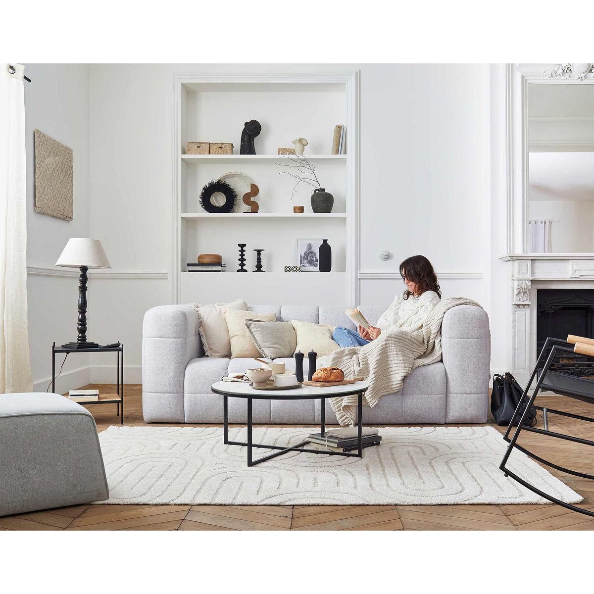 LISA DESIGN Suzano - canapé 3 places - en tissu