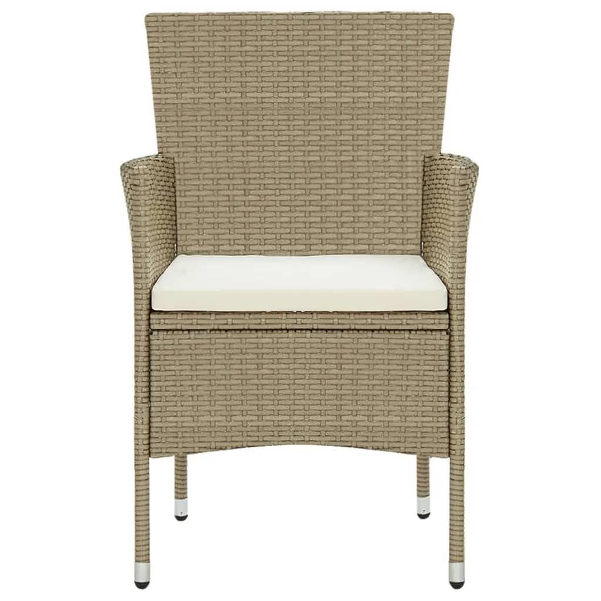Voir la diapositive 5 : VIDAXL Ensemble a manger de jardin et coussins 7 pcs Poly rotin Beige
