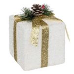 ATMOSPHERA Objet Déco de Noël  Cadeau  20cm Blanc & Doré
