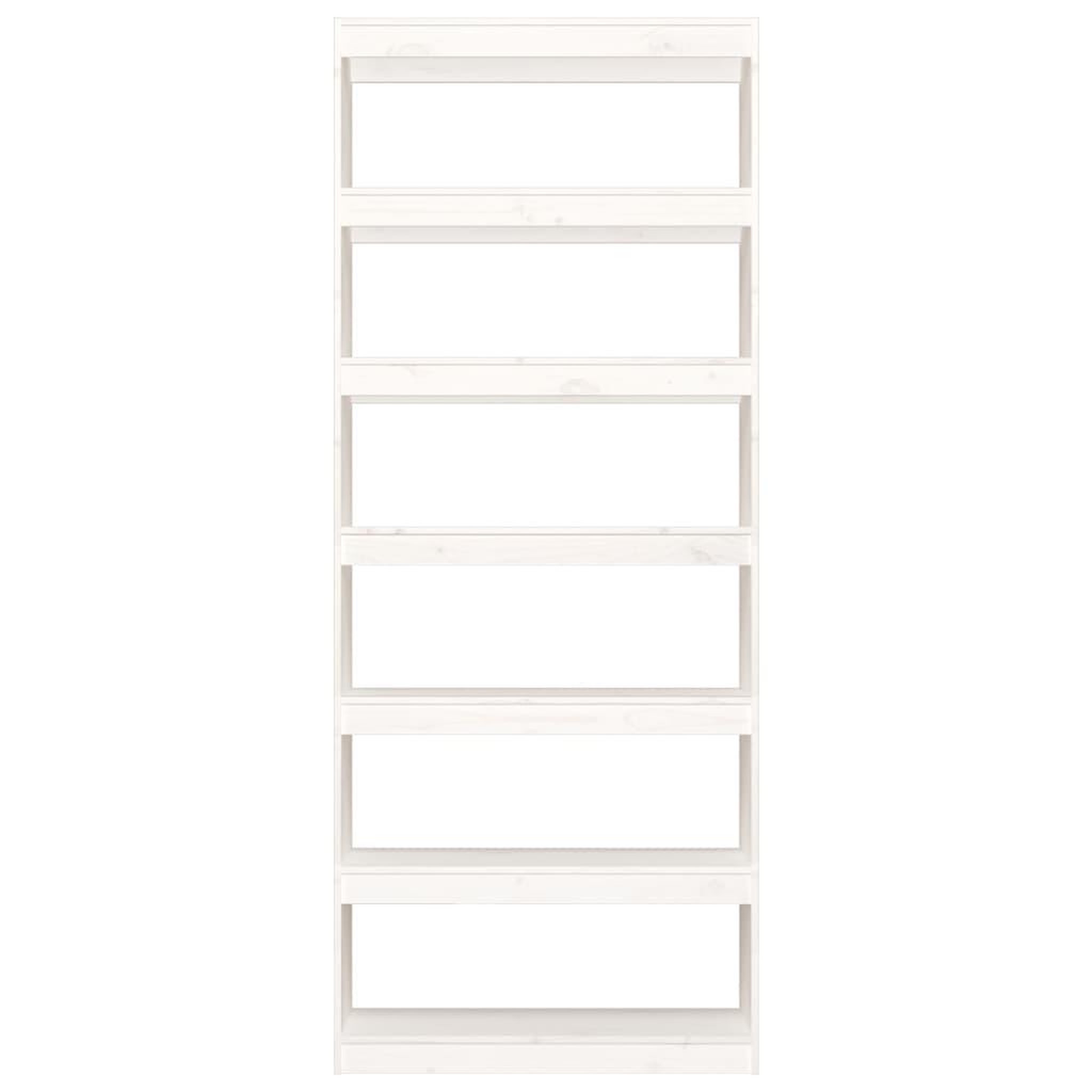 Voir la diapositive 5 : VIDAXL Bibliotheque/Separateur de piece Blanc 80x30x199,5cm Pin massif