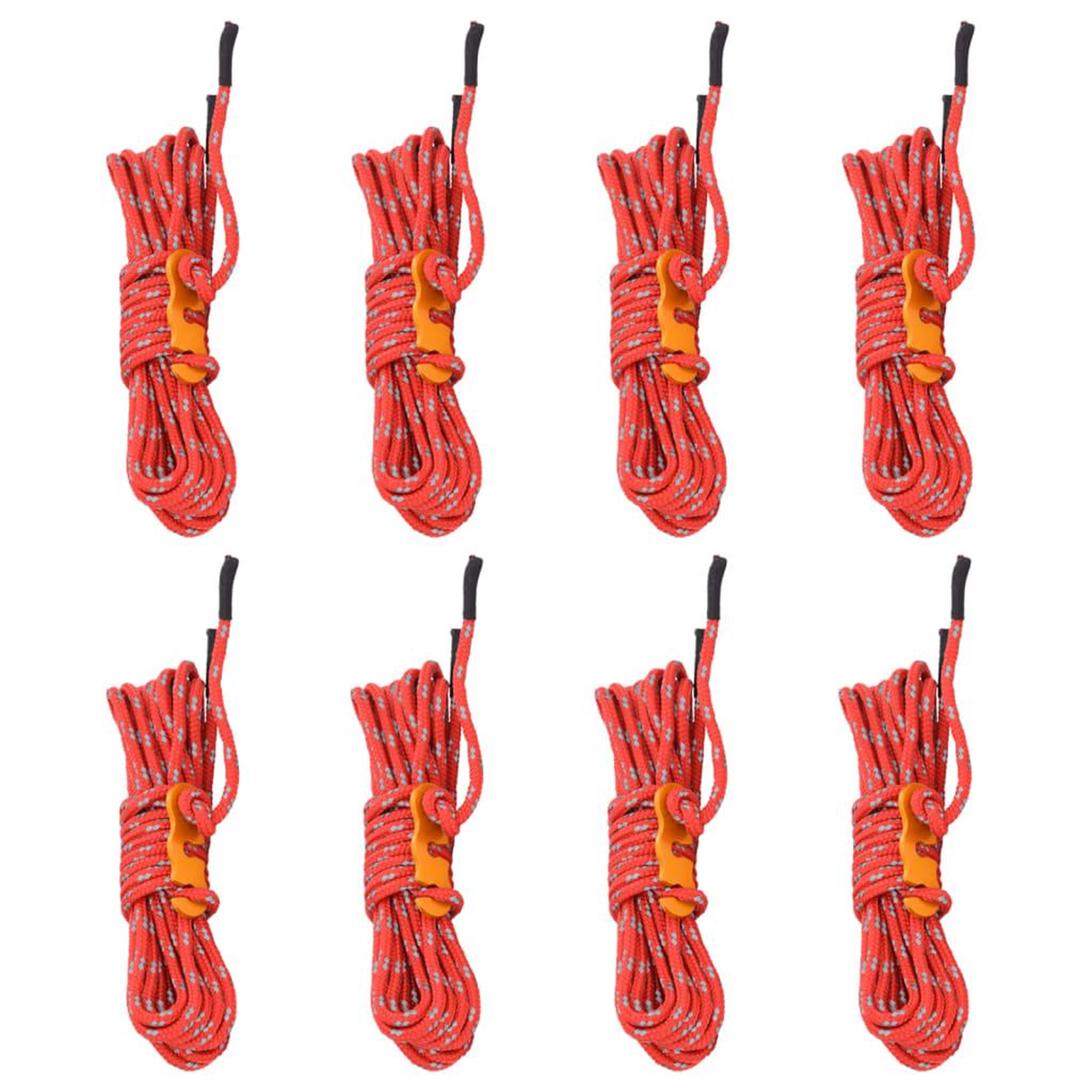 VIDAXL Cordes de haubanage avec cles reflechissantes 8 pcs 4 m 4 mm