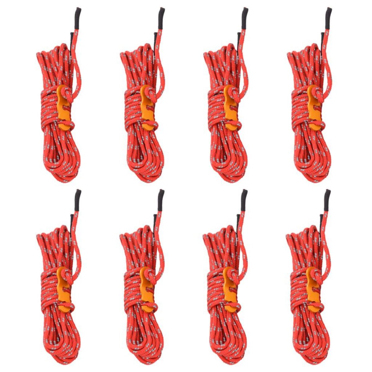 VIDAXL Cordes de haubanage avec cles reflechissantes 8 pcs 4 m 4 mm