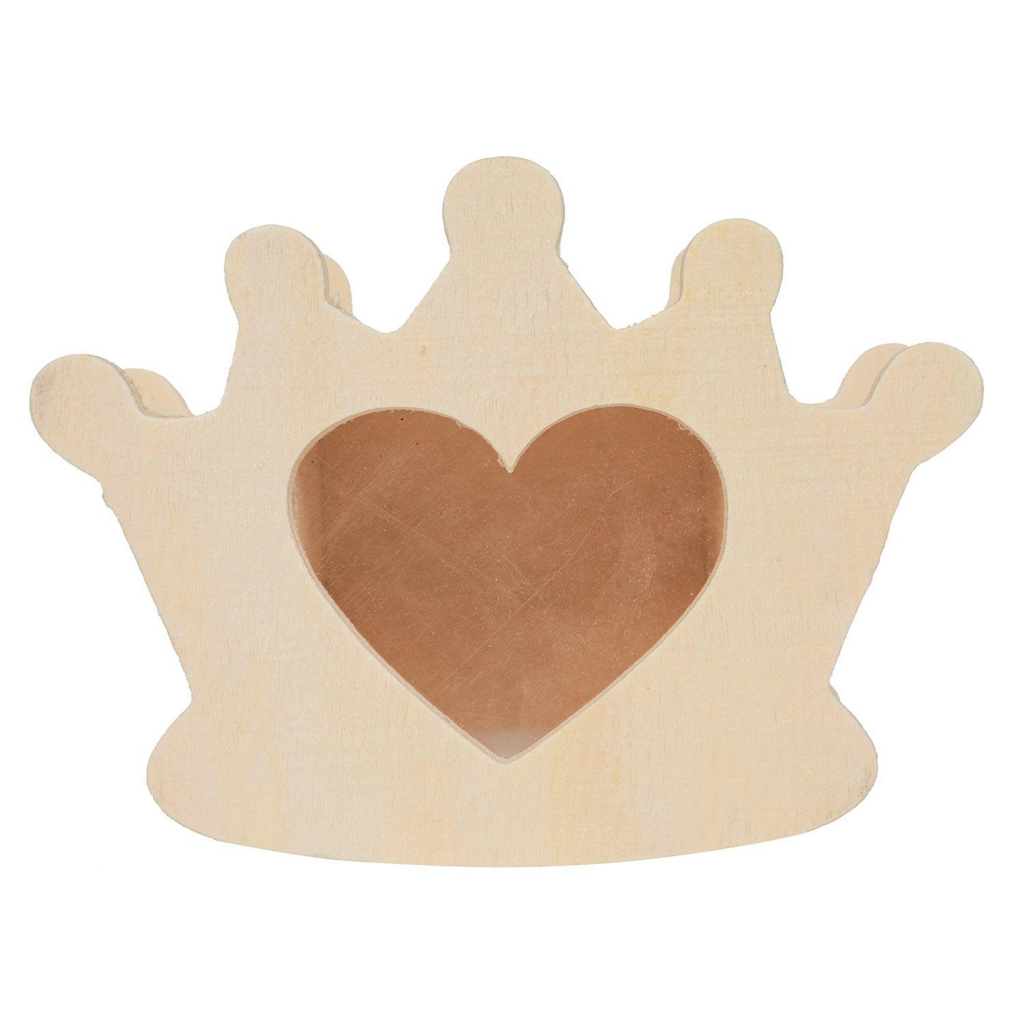 Voir la diapositive 2 : Graine créative Tirelire couronne coeur 12 x 9 cm