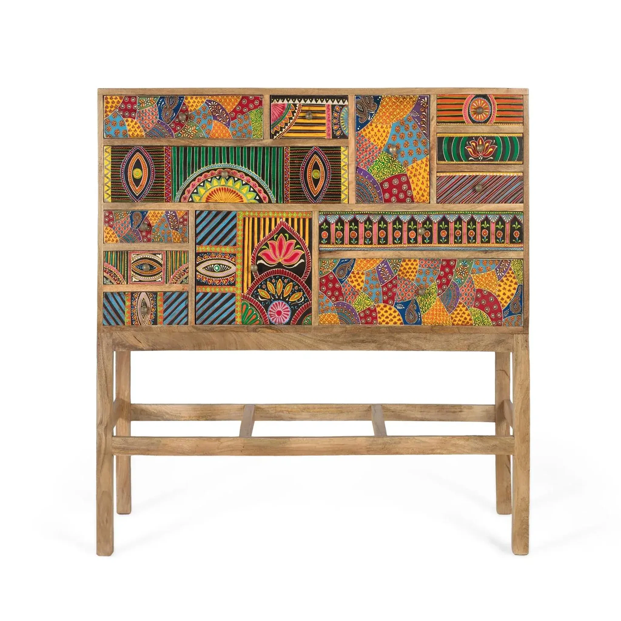 GINER Y COLOMER SL Console en bois de manguier 100 cm style boho ethnique