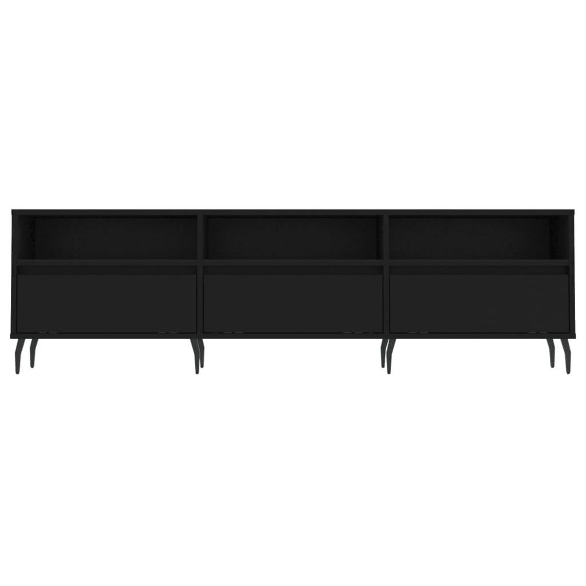 VIDAXL Meuble TV noir 150x30x44,5 cm bois d'ingenierie