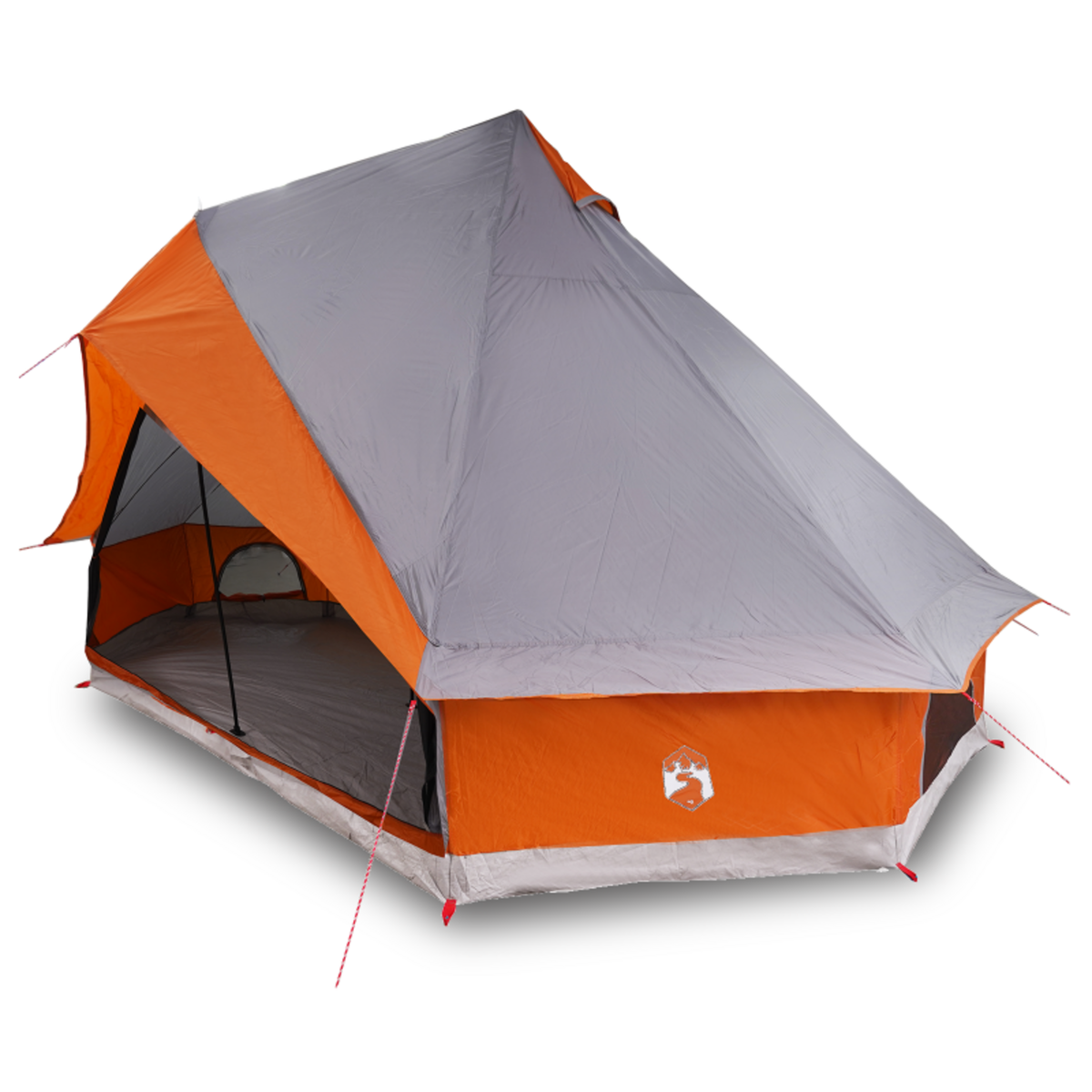VIDAXL Tente familiale tipi grise et orange pour 8 personnes imperméable