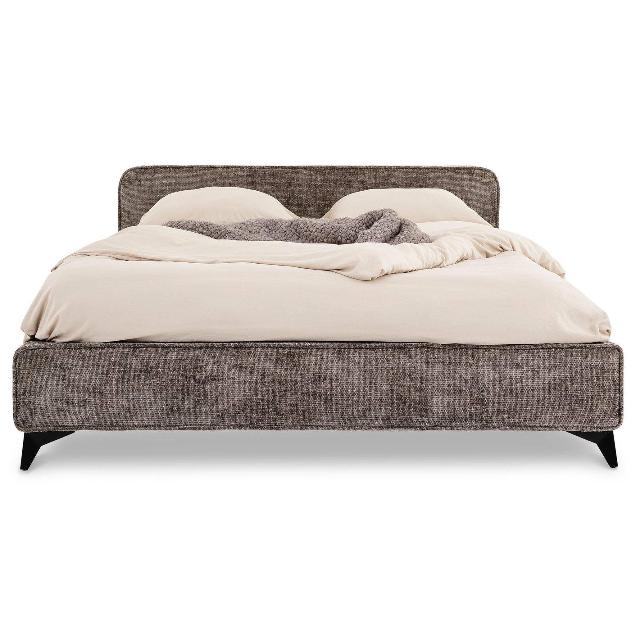 Voir la diapositive 1 : IDIMEX Lit double LEVERDA 140 x 190 cm, revêtement en tissu