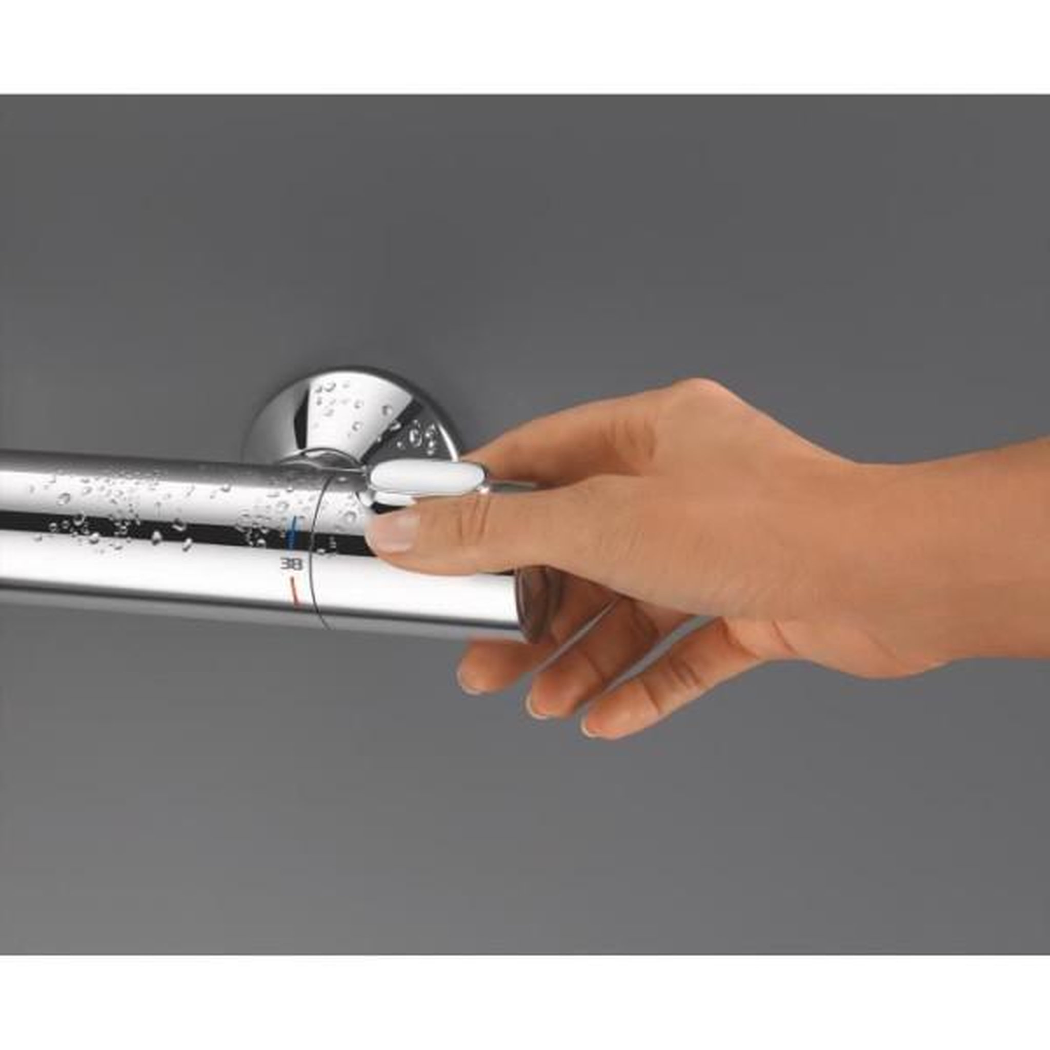 Voir la diapositive 3 : Grohe Mitigeur thermostatique douche grohe precision flow - montage mural - protection anti-brûlure - chromé