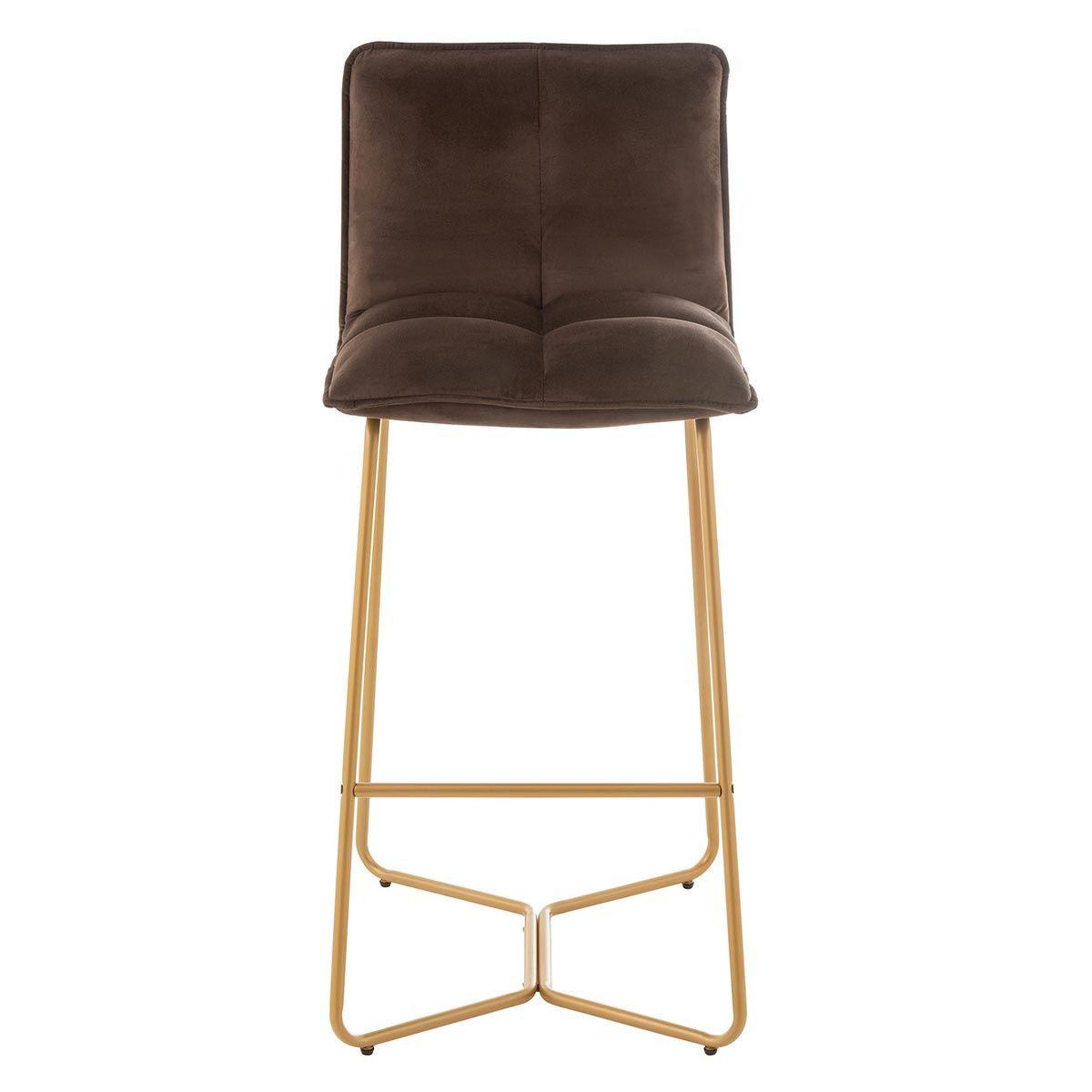 Voir la diapositive 2 : J-LINE Chaise de bar design  pierre  85cm marron foncé