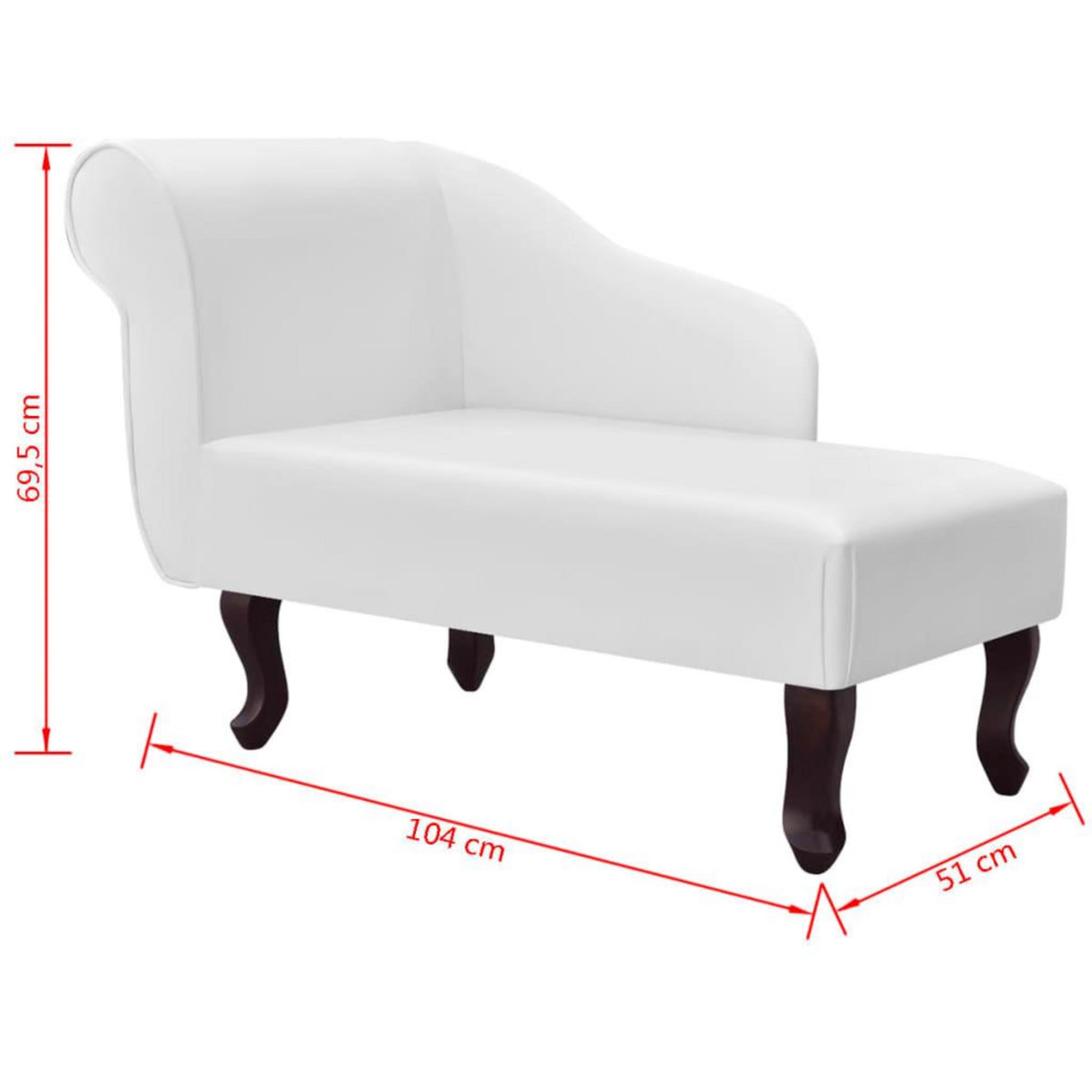 VIDAXL Chaise longue Blanc Similicuir