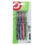 AUCHAN  Lot de 4 stylos roller pointe moyenne 0.7mm coloris assortis