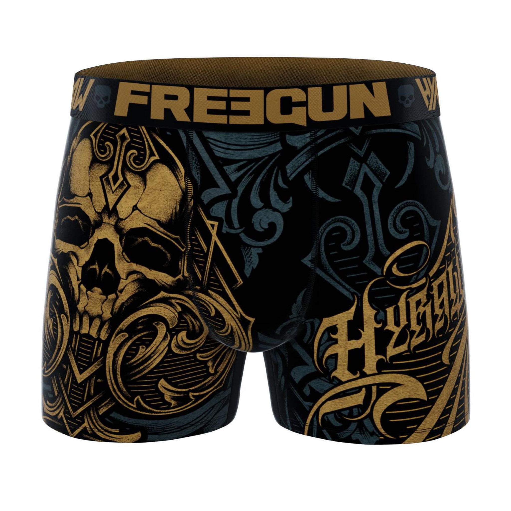 Voir la diapositive 5 : FREEGUN Lot de 4 boxers homme Hyraw Skull
