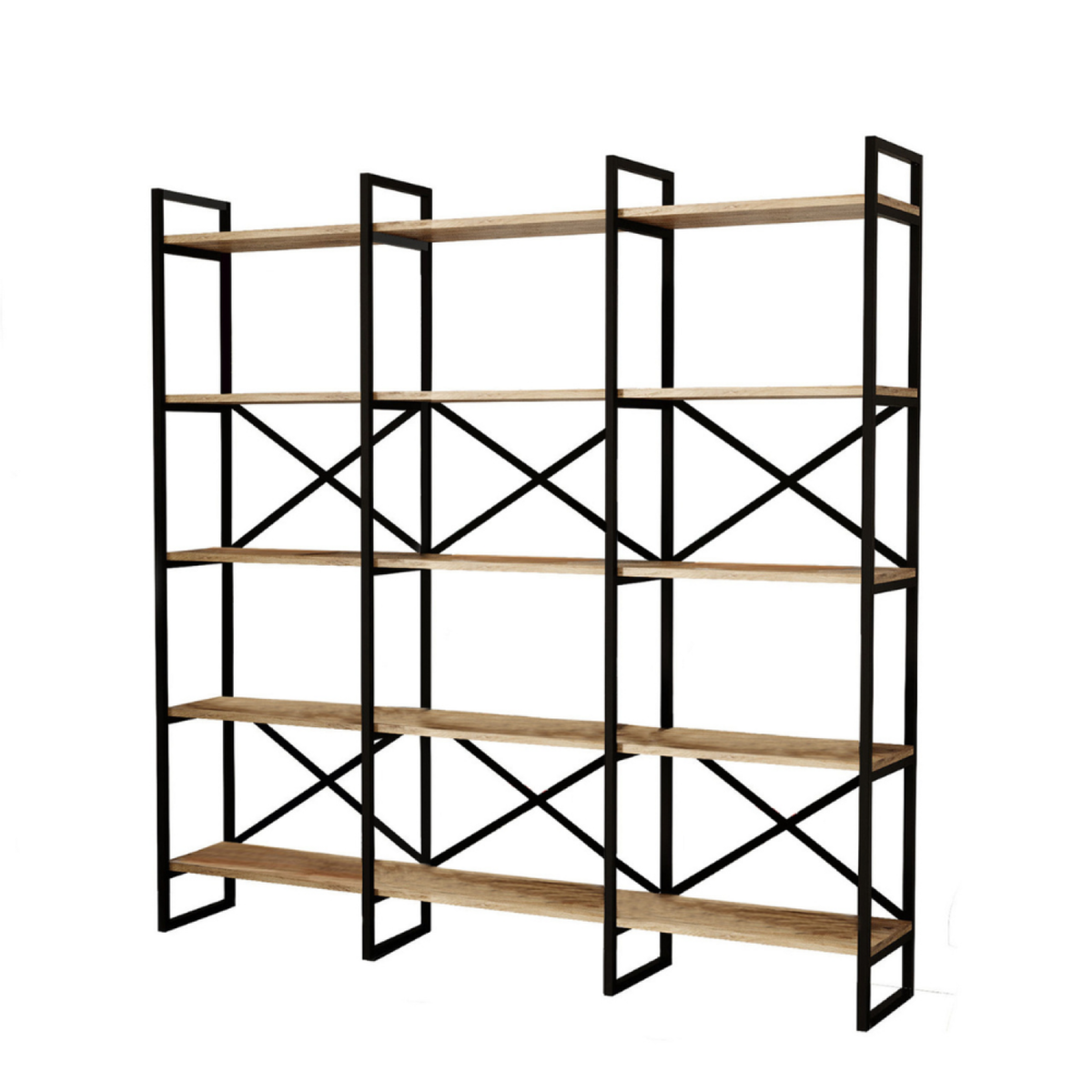 CONCEPT USINE Bibliothèque style industriel bois et métal TOMI