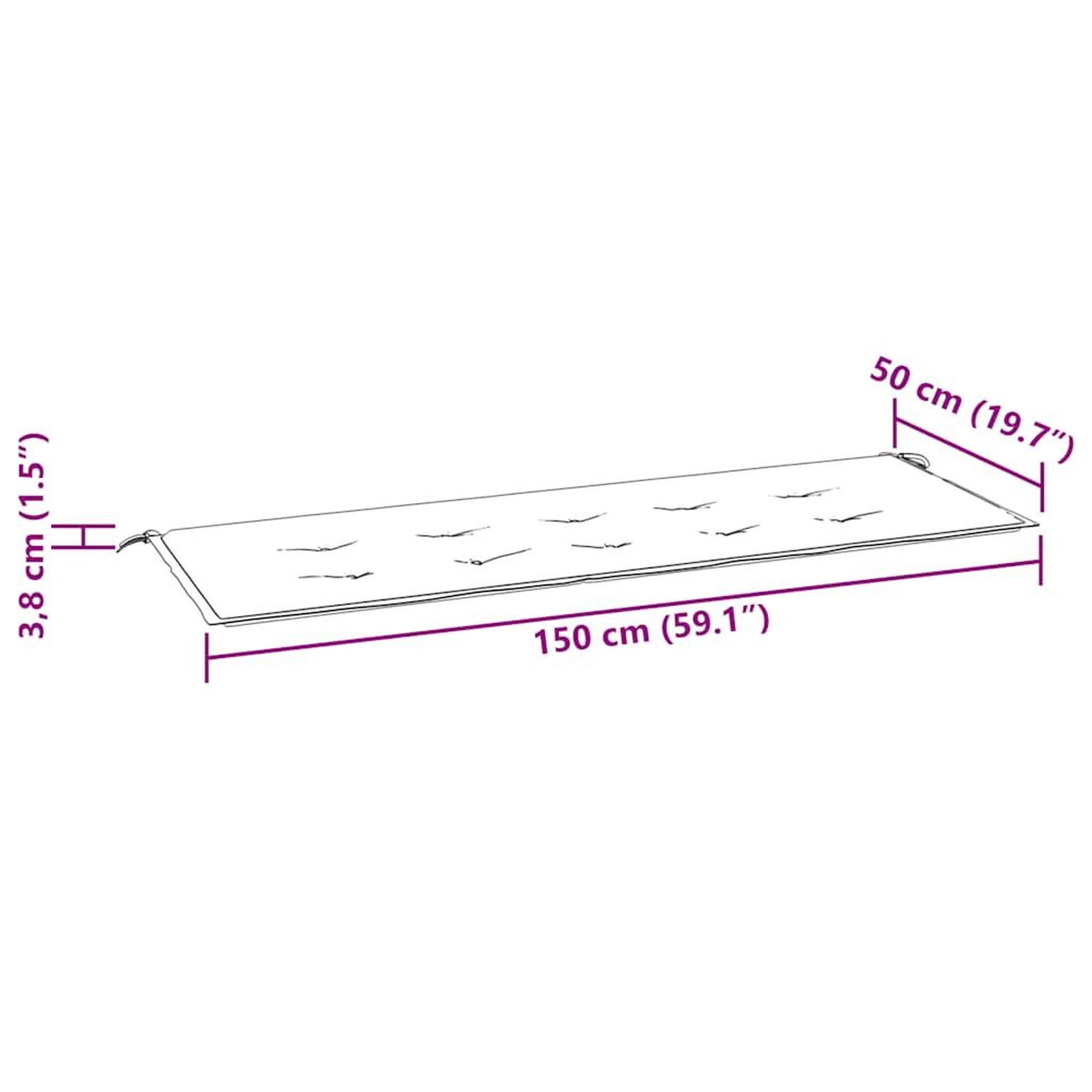 Voir la diapositive 6 : VIDAXL Coussin de banc de jardin multicolore 150x50x3 cm tissu oxford