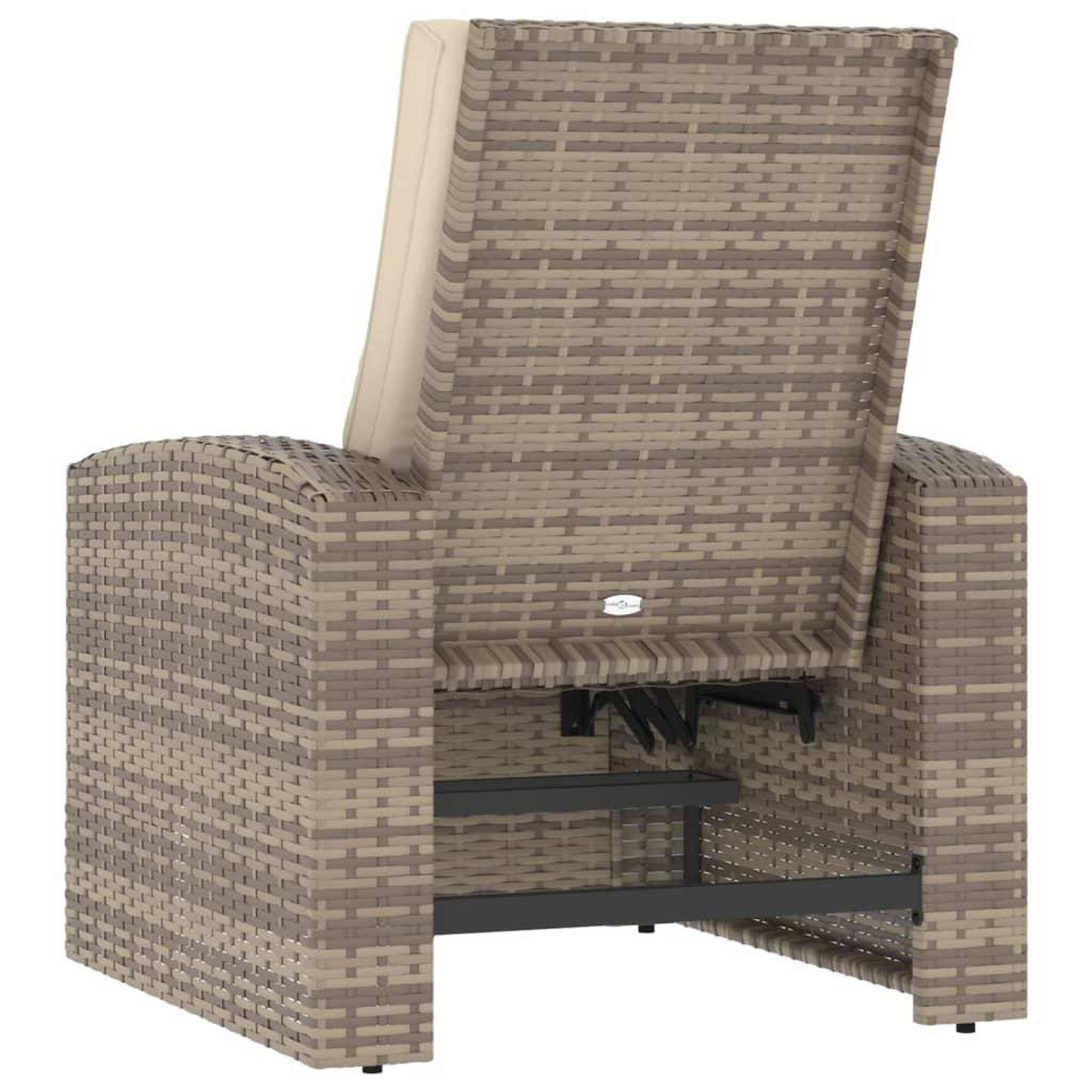 Voir la diapositive 5 : VIDAXL Fauteuil inclinable de jardin avec coussins marron clair rotin