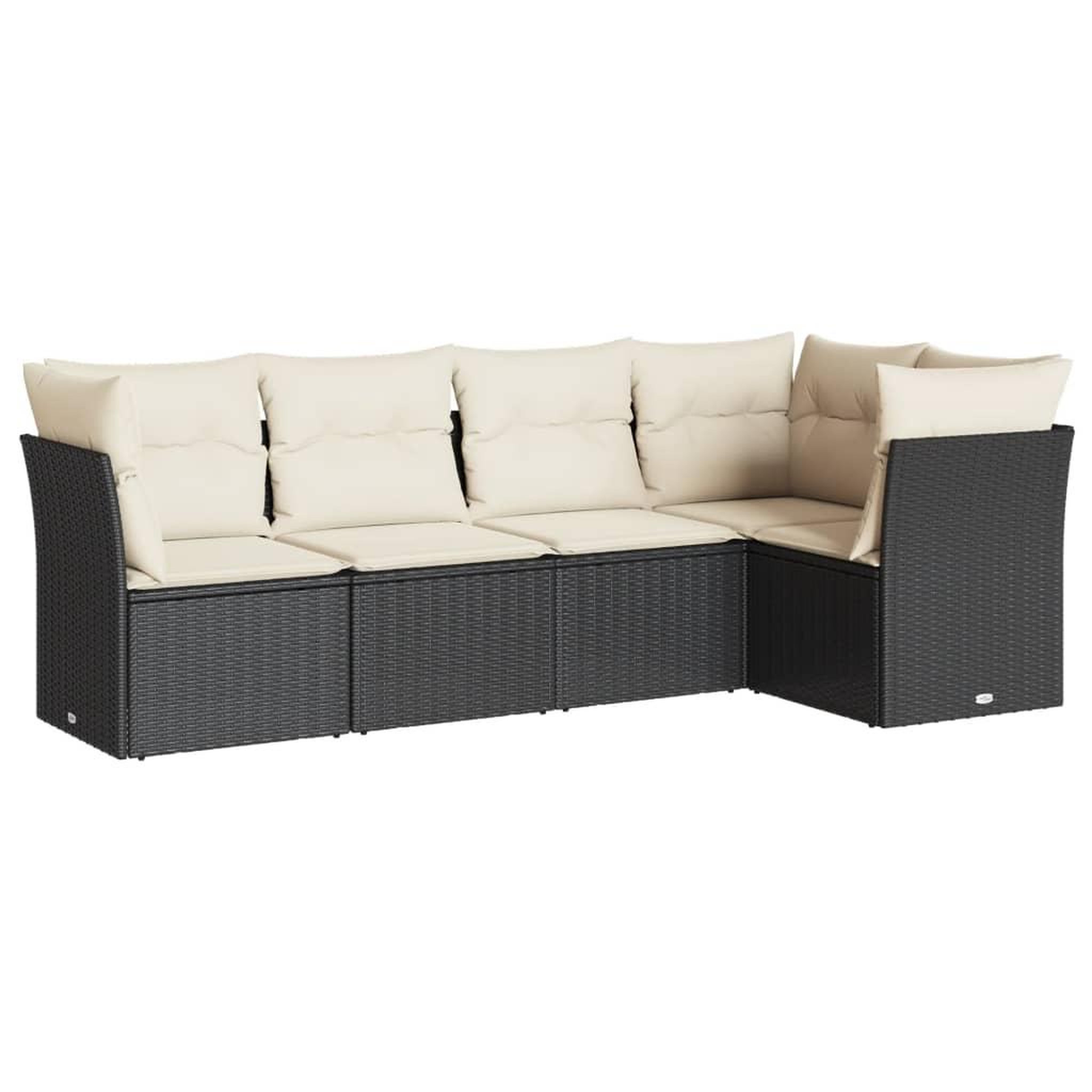 Voir la diapositive 2 : VIDAXL Salon de jardin 5 pcs avec coussins noir resine tressee