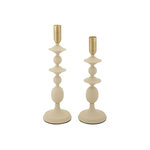 Paris Prix Lot de 2 Chandeliers  Gemini  33cm Crème & Or