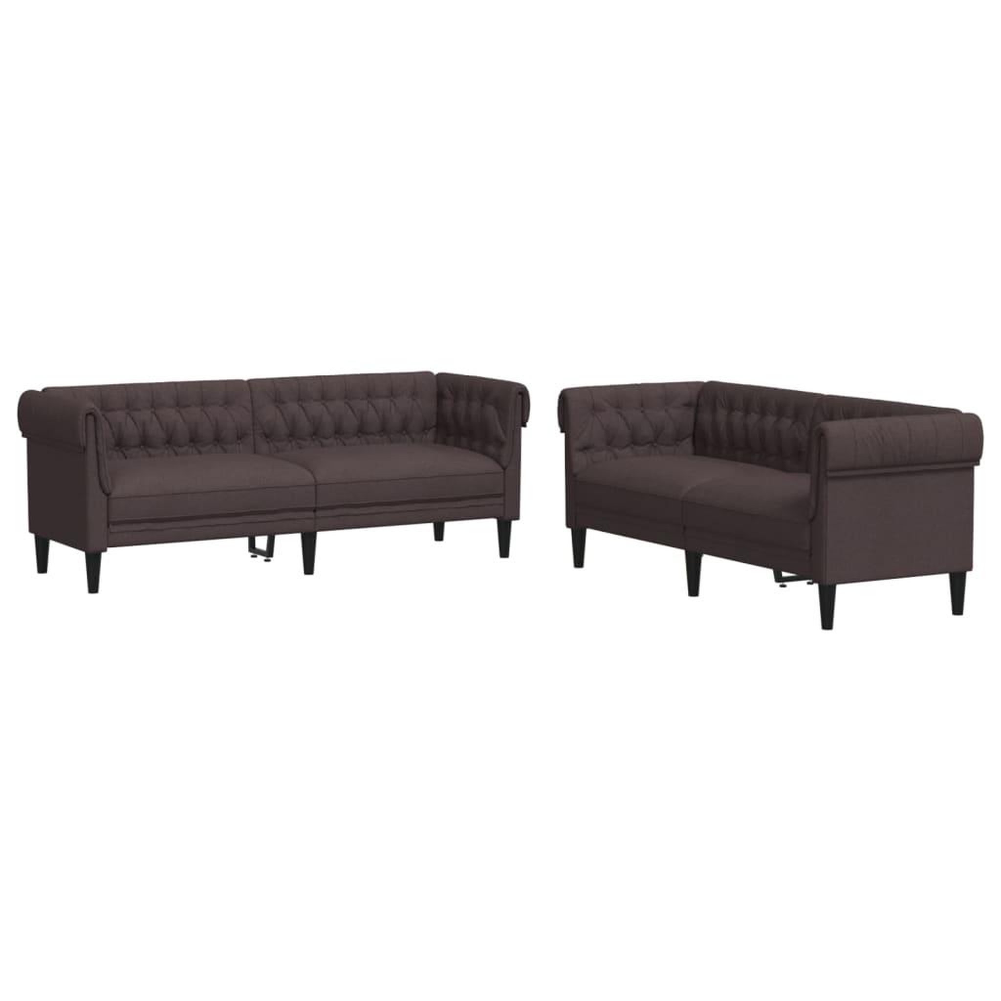 Voir la diapositive 2 : VIDAXL Ensemble de canapes 2 pcs marron fonce tissu