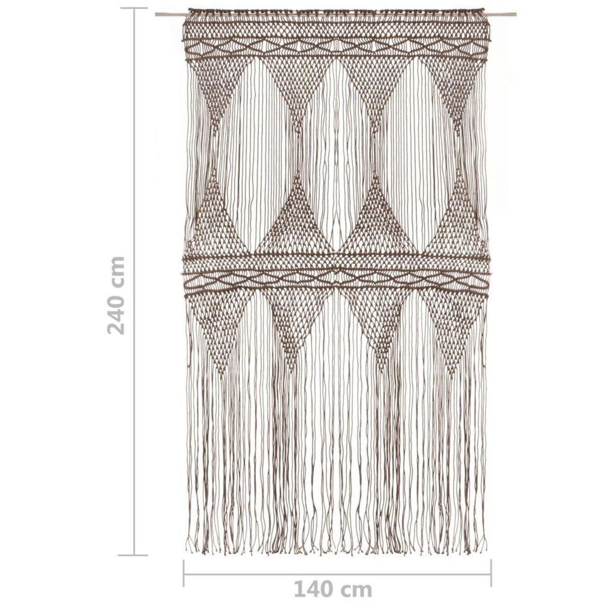 VIDAXL Rideau en macrame Taupe 140x240 cm Coton