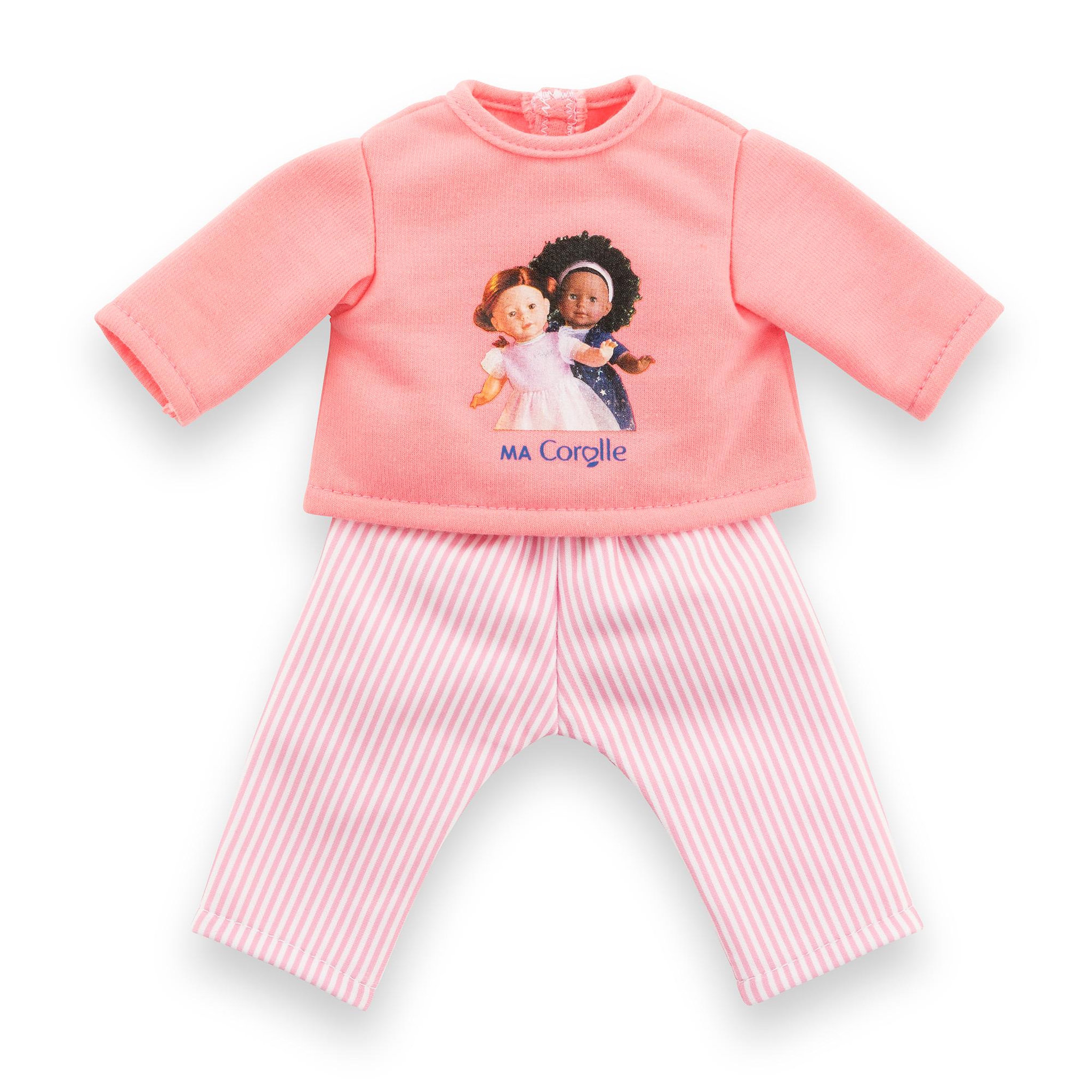Voir la diapositive 2 : Corolle Pyjama Rose 2 pièces pour poupée ma Corolle