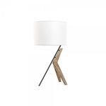 MARKET24 Lampe de bureau DKD Home Decor Noir Métal Marron Blanc Chêne 220 V 50 W 35 x 35 x 54 cm