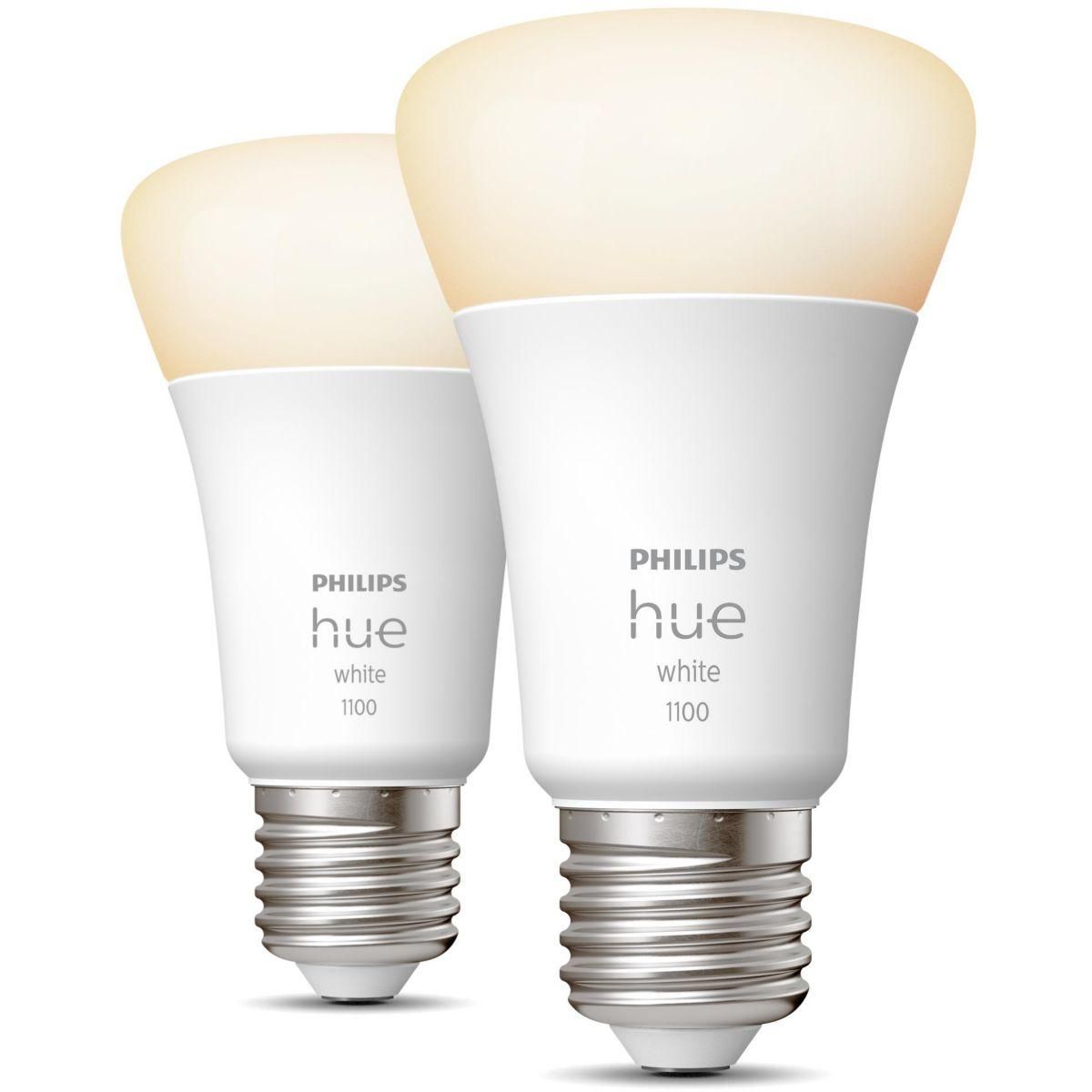Philips Ampoule LED connectée HUE White E27 75W x2