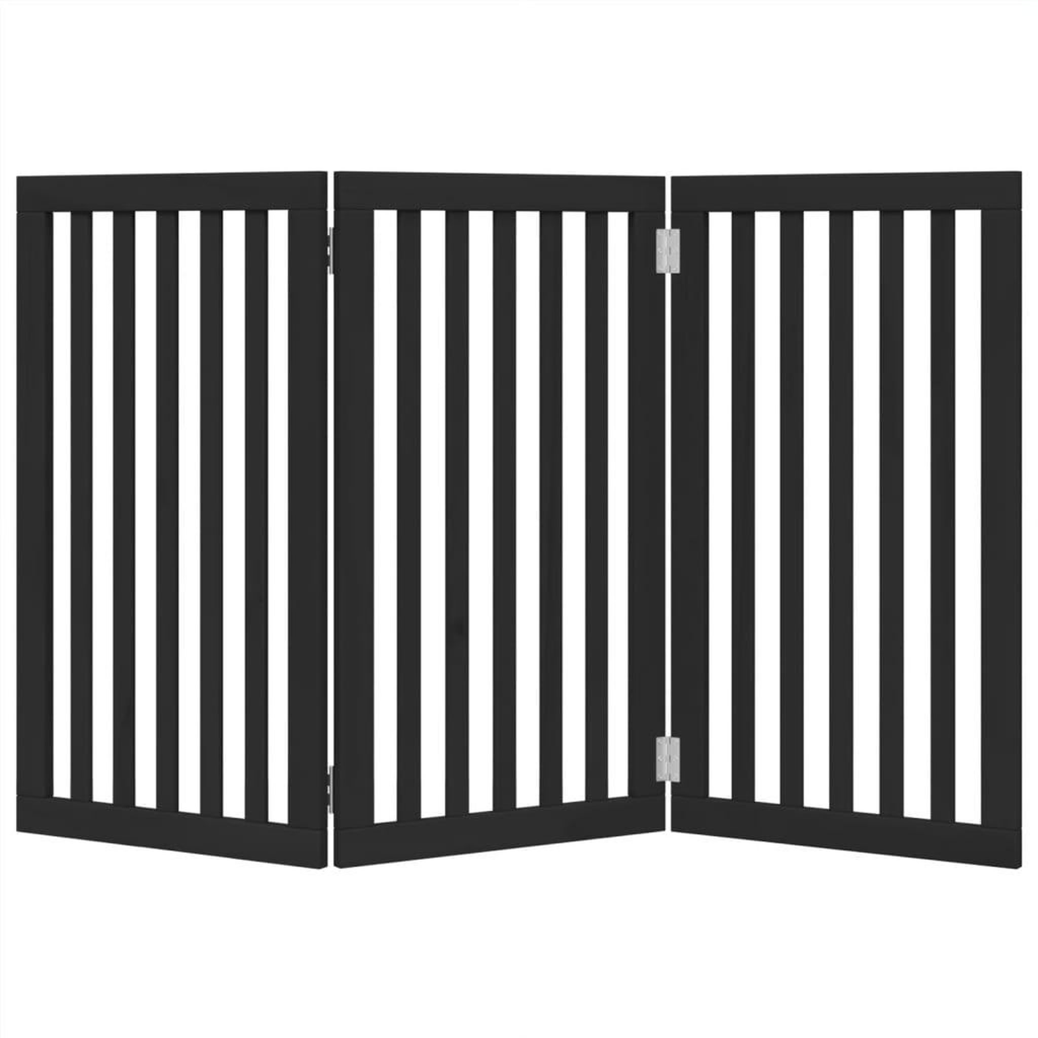 Voir la diapositive 4 : VIDAXL Barriere pour chien pliable 3 panneaux noir bois de peuplier