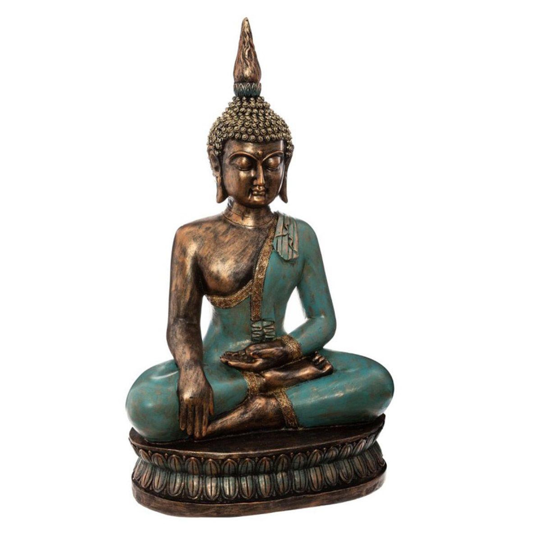 ATMOSPHERA Statue en résine  bouddha assis  72 cm multicolore