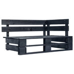 VIDAXL Banc d'angle palette de jardin bois noir