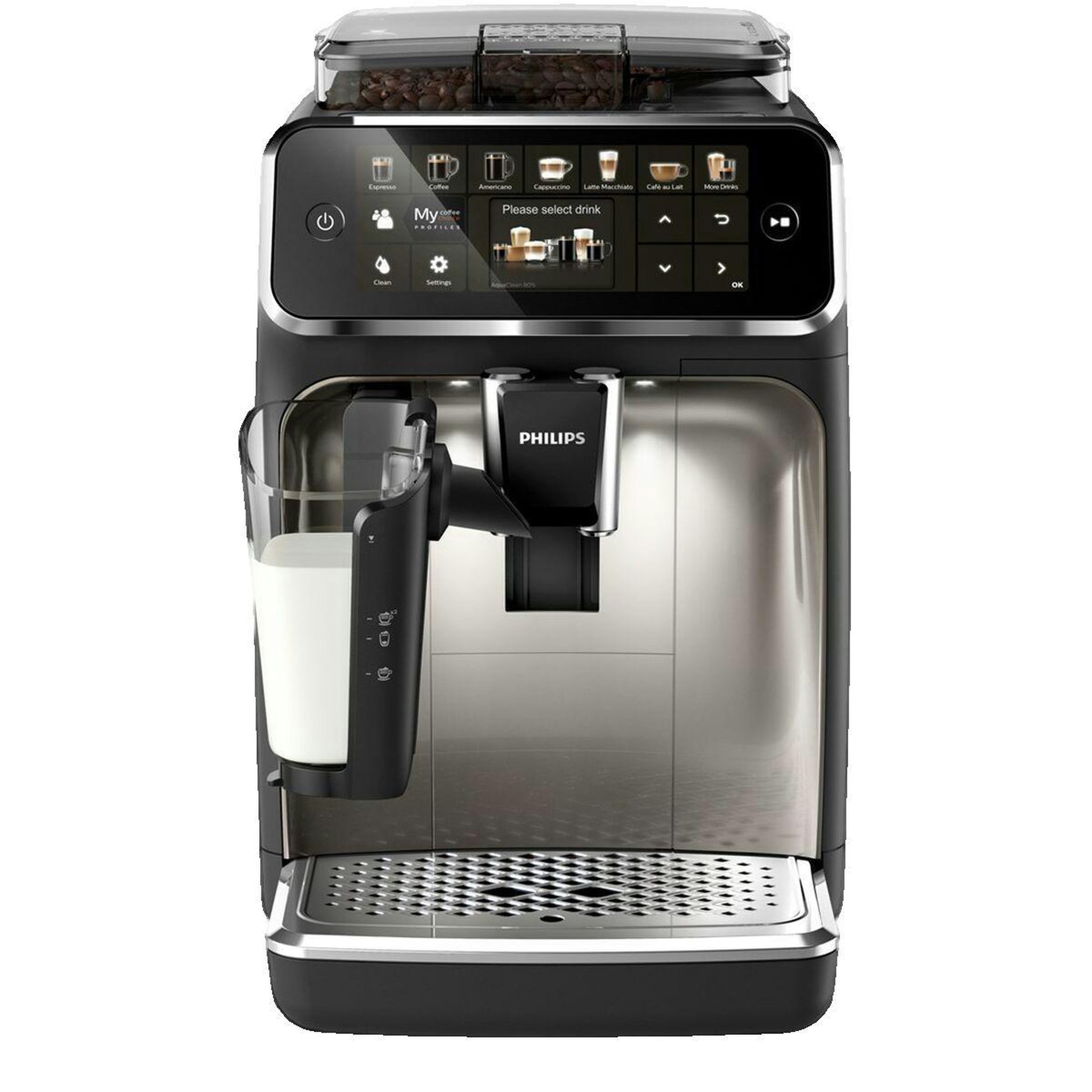Voir la diapositive 2 : Philips Cafetière Superautomatique Philips EP5447/90 Noir et Chrome