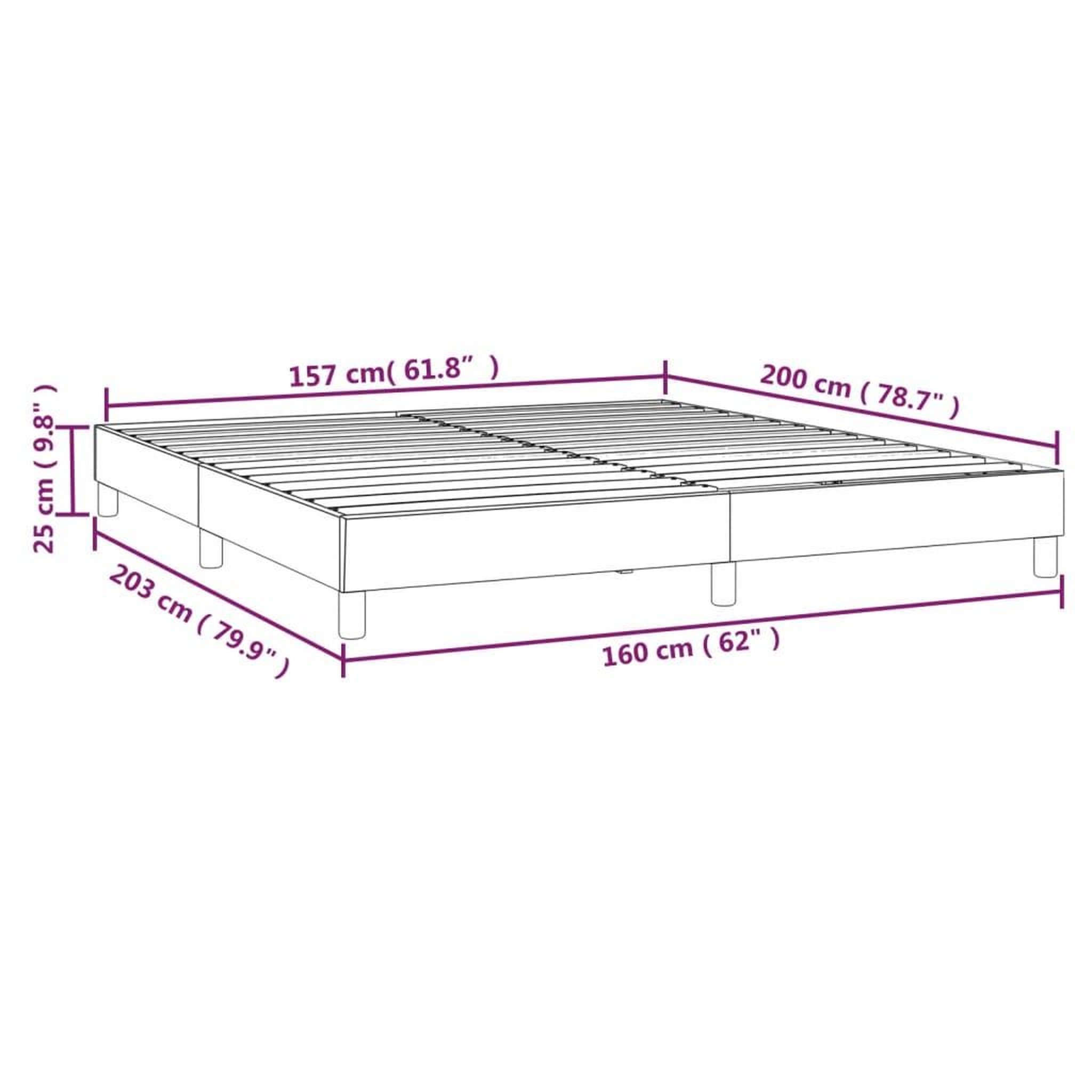 Voir la diapositive 6 : VIDAXL Cadre de lit sans matelas cappuccino 160x200 cm similicuir