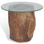 Voir la diapositive 4 : VIDAXL Table basse Teck Verre 50x40 cm