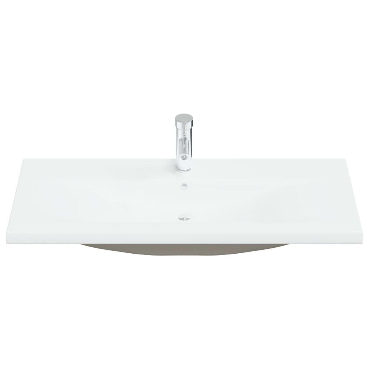 VIDAXL Lavabo encastre avec robinet 101x39x18 cm Ceramique Blanc
