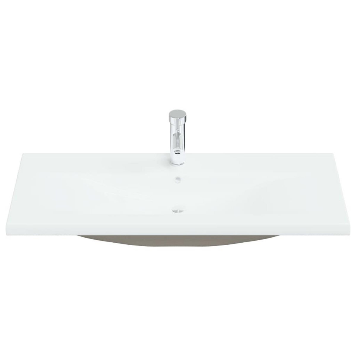 VIDAXL Lavabo encastre avec robinet 101x39x18 cm Ceramique Blanc